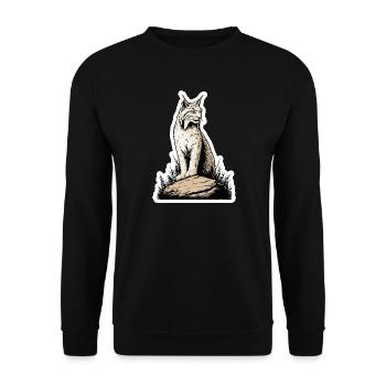 Lynx Rock Portrait Wildcat Nature - Sweat-shirt Unisexe - noir - Devant - Alina (178cm) & Michal (187cm)