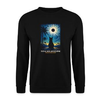 Totale Sonnenfinsternis Van Gogh Stil Spanien 2026 - Unisex Pullover - Schwarz - Vorne - Alina (178cm) & Michal (187cm)