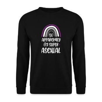 LGBT Pride Month - So Apparently I'm Super Asexual - Unisex Sweatshirt - black - Front - Alina (178cm) & Michal (187cm)