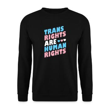 LGBTQ Pride Month - Trans Rights Are Human Rights - Unisex Sweatshirt - black - Front - Alina (178cm) & Michal (187cm)