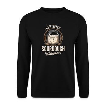 Certified Sourdough Whisperer - Unisex Sweatshirt - black - Front - Alina (178cm) & Michal (187cm)
