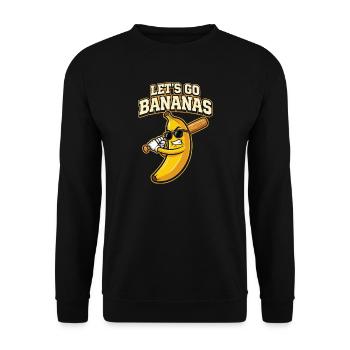 Lets Go Bananas Baseball Funny Sports Design - Unisex Sweatshirt - black - Front - Alina (178cm) & Michal (187cm)