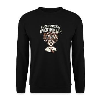 Professional Overthinker - Unisex Pullover - Schwarz - Vorne - Alina (178cm) & Michal (187cm)