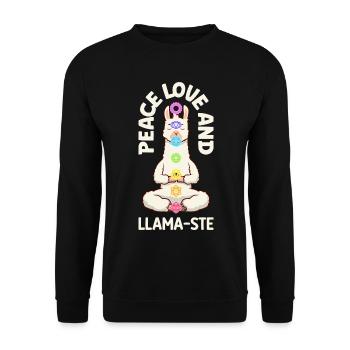 Humour du chakra - Paix spirituelle des lamas - Sweat-shirt Unisexe - noir - Devant - Alina (178cm) & Michal (187cm)