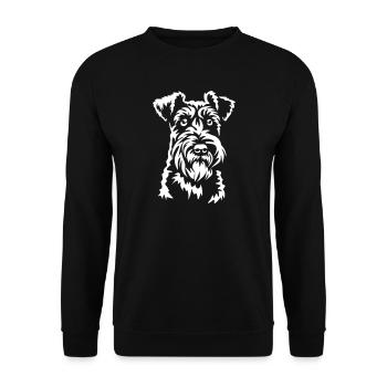 Foxterrier Kopf "Black Edition" - Unisex Pullover - Schwarz - Vorne - Alina (178cm) & Michal (187cm)