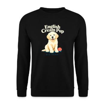 English Cream Golden Retriever Pup Big Heart - Unisex Sweatshirt - black - Front - Alina (178cm) & Michal (187cm)