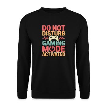 Gaming Mode Enabled Do Not Disturb - Unisex Sweatshirt - black - Front - Alina (178cm) & Michal (187cm)