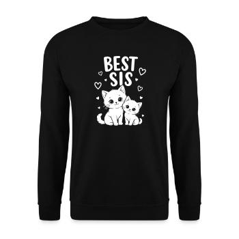 Meilleure sœur Meilleures sœurs Sœurs Mignons chats - Sweat-shirt Unisexe - noir - Devant - Alina (178cm) & Michal (187cm)