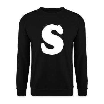 Large S Style Print | Letter S | S Logo - Unisex Sweatshirt - black - Front - Alina (178cm) & Michal (187cm)