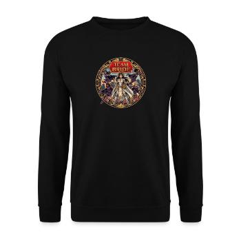 Team Bride Kriegerin Blumen - Unisex Pullover - Schwarz - Vorne - Alina (178cm) & Michal (187cm)