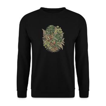Botanical Jungle – Vintage Pflanzen Bouquet - Unisex Pullover - Schwarz - Vorne - Alina (178cm) & Michal (187cm)