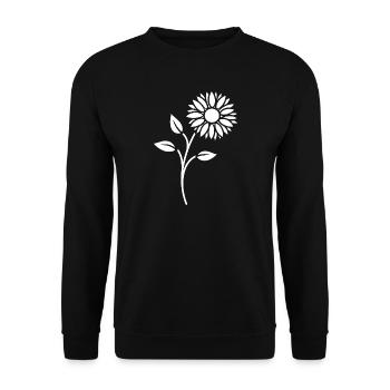 Blumen Silhouette Abstrakte Blütenkunst - Unisex Pullover - Schwarz - Vorne - Alina (178cm) & Michal (187cm)
