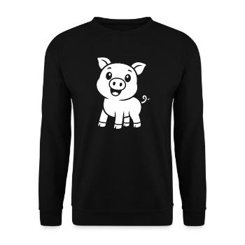 Motif mignon de silhouette de cochon animal - Sweat-shirt Unisexe - noir - Devant - Alina (178cm) & Michal (187cm)