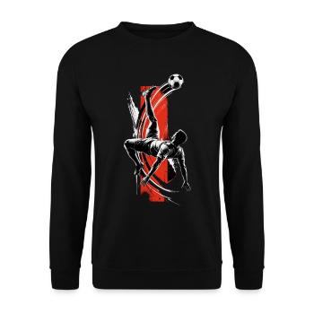 Football overhead kick - Unisex Sweatshirt - black - Front - Alina (178cm) & Michal (187cm)