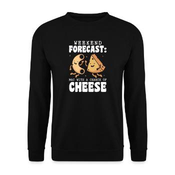 Makkaroni und Käse Mac and Cheese - Unisex Pullover - Schwarz - Vorne - Alina (178cm) & Michal (187cm)