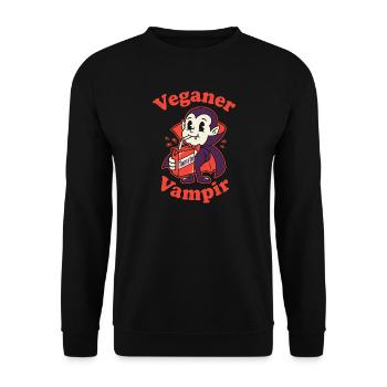 Veganer Vampir  - Unisex Pullover - Schwarz - Vorne - Alina (178cm) & Michal (187cm)