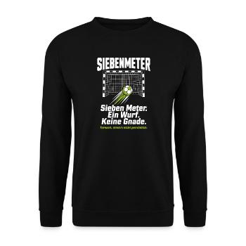 7m Schütze Geschenk – Torwart nicht persönlich - Unisex Pullover - Schwarz - Vorne - Alina (178cm) & Michal (187cm)