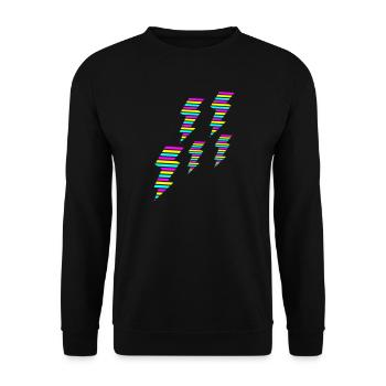tri color flash blitz electro power - Unisex Sweatshirt - black - Front - Alina (178cm) & Michal (187cm)