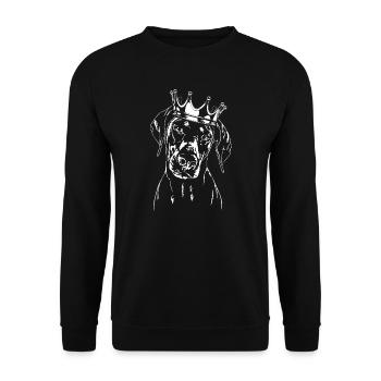 DOBERMANN Crown Dog Dogs Wilsigns - Unisex Sweatshirt - black - Front - Alina (178cm) & Michal (187cm)