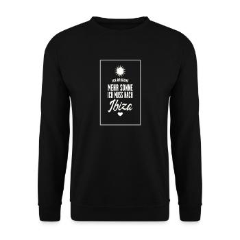 Ibiza Spruch Sonne - Unisex Pullover - Schwarz - Vorne - Alina (178cm) & Michal (187cm)