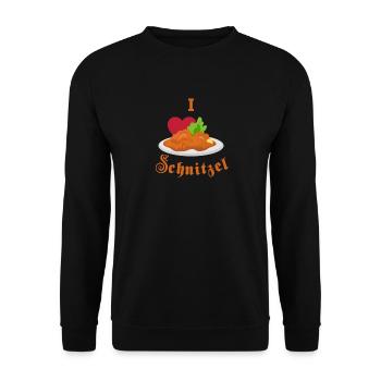 I Love Schnitzel - Unisex Sweatshirt - black - Front - Alina (178cm) & Michal (187cm)