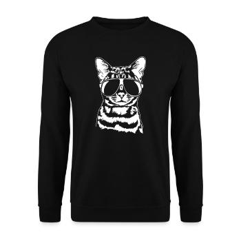 Bengal Cat Cool Lunettes De Soleil Chats Wilsigns - Sweat-shirt Unisexe - noir - Devant - Alina (178cm) & Michal (187cm)