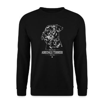 Proud Airedale Terrier Mom Dog Dog Wilsigns - Unisex Sweatshirt - black - Front - Alina (178cm) & Michal (187cm)