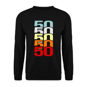 50. Geburtstag 50 Jahre alte Geschenk - Unisex Pullover - Schwarz - Vorne - Alina (178cm) & Michal (187cm)