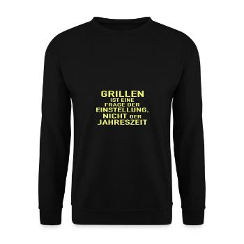 Grillen Jahreszeit Grill Vater Geschenkidee Dad - Unisex Pullover - Schwarz - Vorne - Alina (178cm) & Michal (187cm)