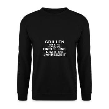 Grillen Jahreszeit Grill Vater Geschenkidee Dad - Unisex Pullover - Schwarz - Vorne - Alina (178cm) & Michal (187cm)