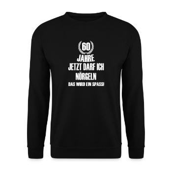60 Geburtstag - Unisex Pullover - Schwarz - Vorne - Alina (178cm) & Michal (187cm)