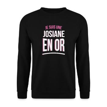 Ich bin ein Josiane in Gold Geschenk-Idee Humor - Unisex Pullover - Schwarz - Vorne - Alina (178cm) & Michal (187cm)