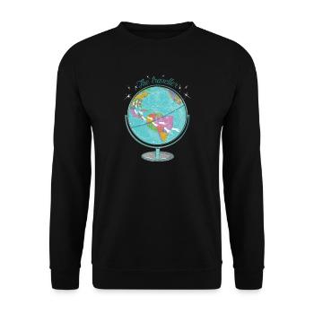 The Traveler - Holiday Design - Travel - Travel - Unisex Sweatshirt - black - Front - Alina (178cm) & Michal (187cm)