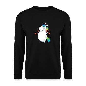 Thick unicorn shirt - Unisex Sweatshirt - black - Front - Alina (178cm) & Michal (187cm)