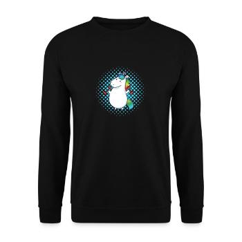 Unicorn sports dick - Unisex Sweatshirt - black - Front - Alina (178cm) & Michal (187cm)