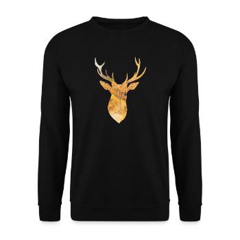 Indian summer deer - Unisex Sweatshirt - black - Front - Alina (178cm) & Michal (187cm)