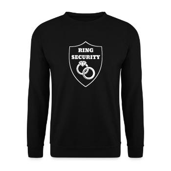 Ring Security JGA Junggesellenabschied Geschenk - Unisex Pullover - Schwarz - Vorne - Alina (178cm) & Michal (187cm)