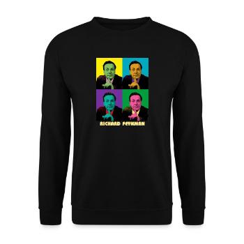 Richard Feynman T-shirt Feynman Pop-art Shirt - Sweat-shirt Unisexe - noir - Devant - Alina (178cm) & Michal (187cm)