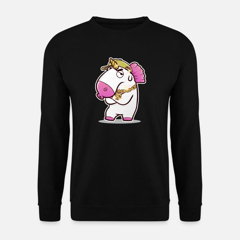 Rapping Unicorn - Unisex Pullover - Schwarz