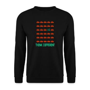 Think Different Auro Fahrrad - Unisex Pullover - Schwarz - Vorne - Alina (178cm) & Michal (187cm)