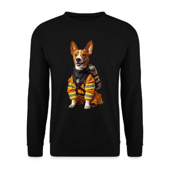 Basenji - Unisex Pullover - Schwarz - Vorne - Alina (178cm) & Michal (187cm)