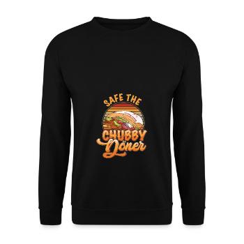 Save the Chubby Döner - Unisex Pullover - Schwarz - Vorne - Alina (178cm) & Michal (187cm)