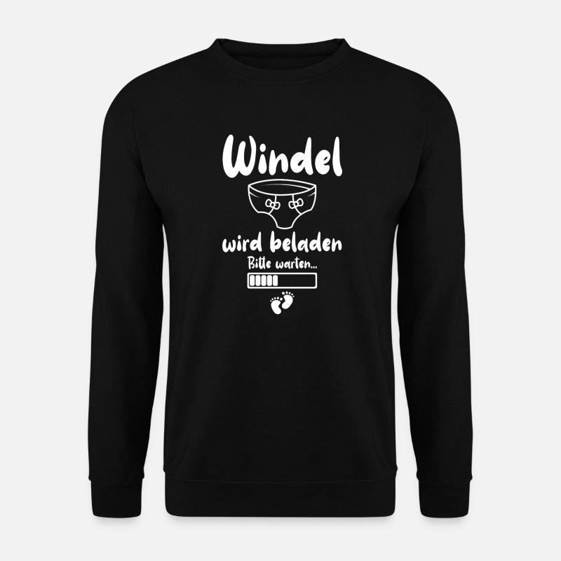 Windel Wird Beladen Bitte Warten... - Unisex Pullover - Schwarz