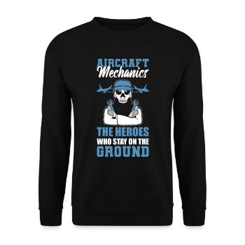 Flugzeugwartung Avionikmechaniker - Unisex Pullover - Schwarz - Vorne - Alina (178cm) & Michal (187cm)