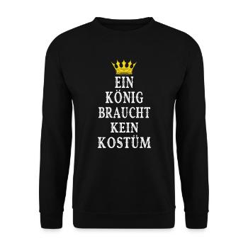 Königin König Karneval Fasching Kostüm Partnerlook - Unisex Pullover - Schwarz - Vorne - Alina (178cm) & Michal (187cm)