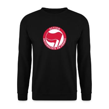 Action Antifasciste en France - Sweat-shirt Unisexe - noir - Devant - Alina (178cm) & Michal (187cm)