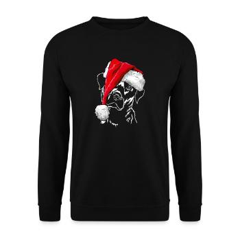 LABRADOR Retriever chien de Noël bonnet Wilsigns - Sweat-shirt Unisexe - noir - Devant - Alina (178cm) & Michal (187cm)