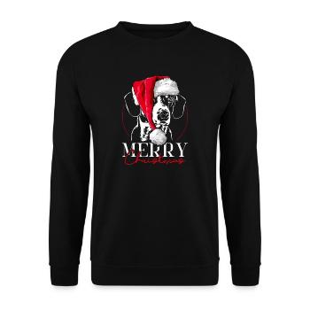 Santa ENTLEBUCHER SENNENHUND Christmas Wilsigns - Unisex Sweatshirt - black - Front - Alina (178cm) & Michal (187cm)