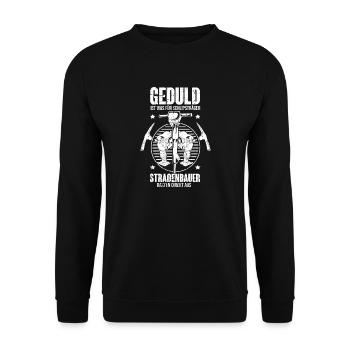 Straßenbau Straßenbauer Geschenk - Rasten aus - Unisex Pullover - Schwarz - Vorne - Alina (178cm) & Michal (187cm)