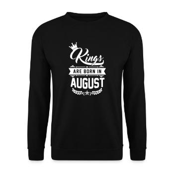 Kings are born in August - Unisex Sweatshirt - black - Front - Alina (178cm) & Michal (187cm)